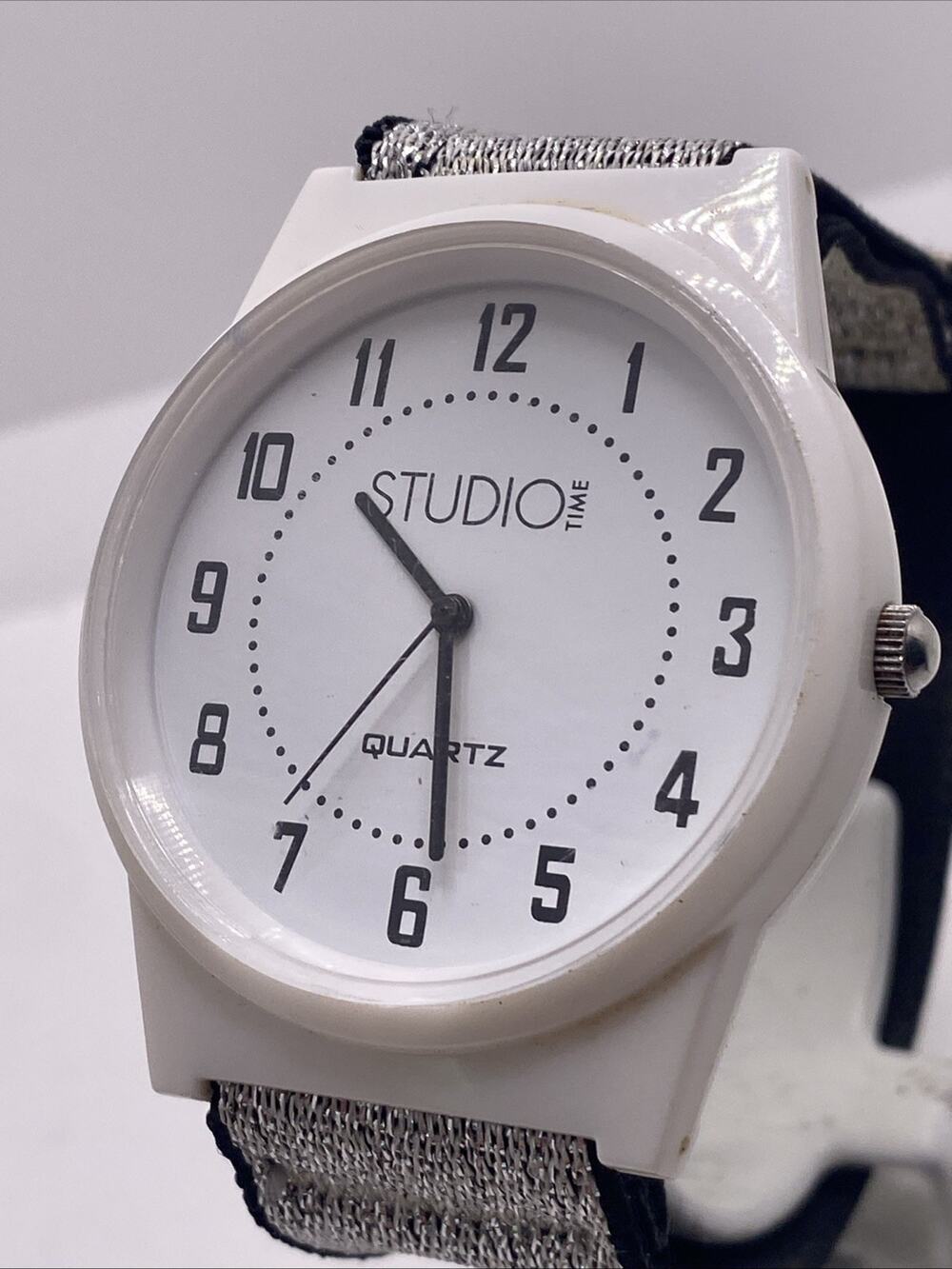 Studio Time Womens Large White Watch Works New Battery